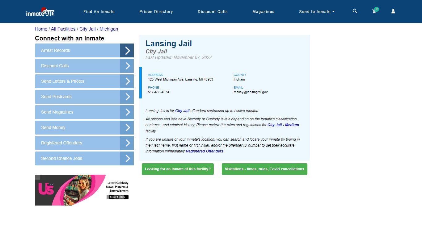 Lansing Jail | Inmate Locator